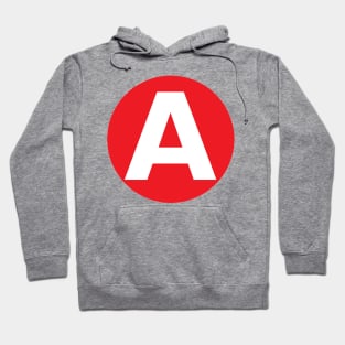 Letter A Big Red Dot Letters & Numbers Hoodie